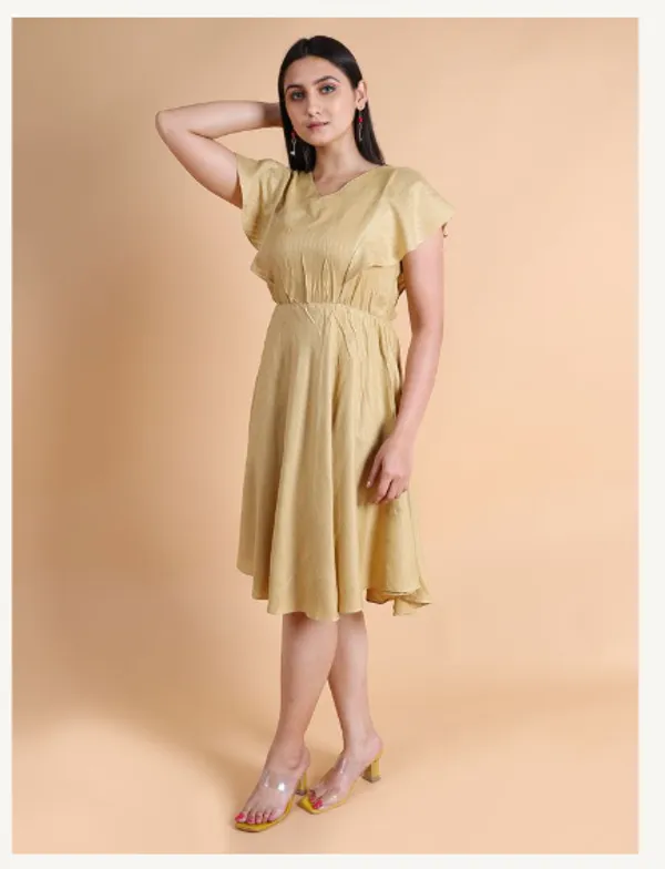 Light_Gold_Viscose_Rayon_Premium_Chilli_Dress_For_Women