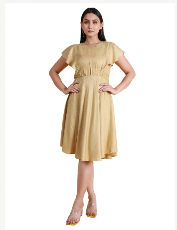 Light_Gold_Viscose_Rayon_Premium_Chilli_Dress_For_Women