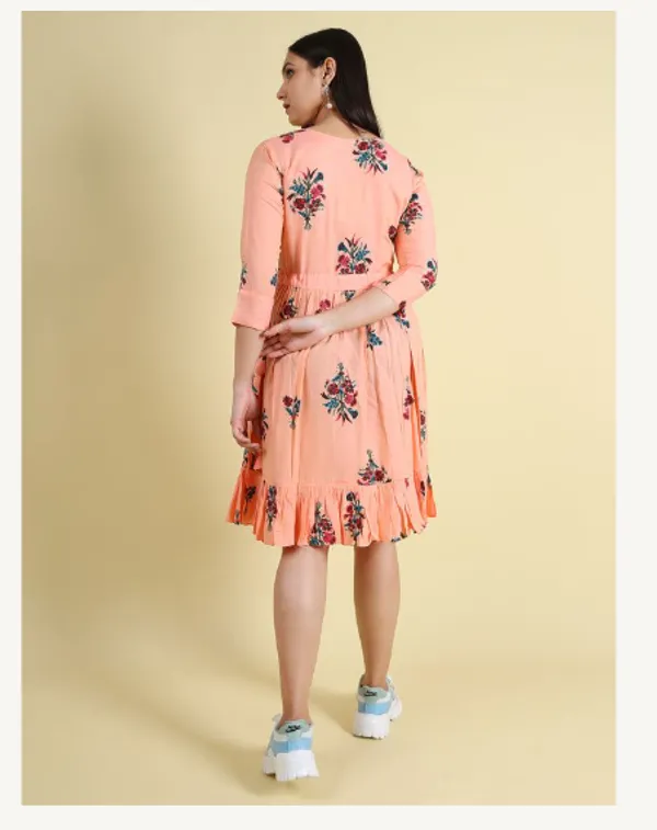 Pink_Silk_Blend_Premium_Lichi_Dress_For_Women