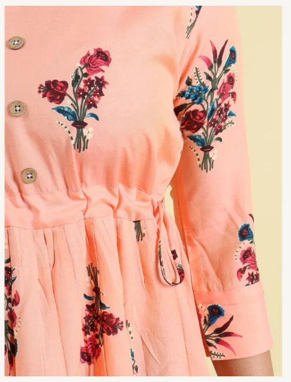 Pink_Silk_Blend_Premium_Lichi_Dress_For_Women