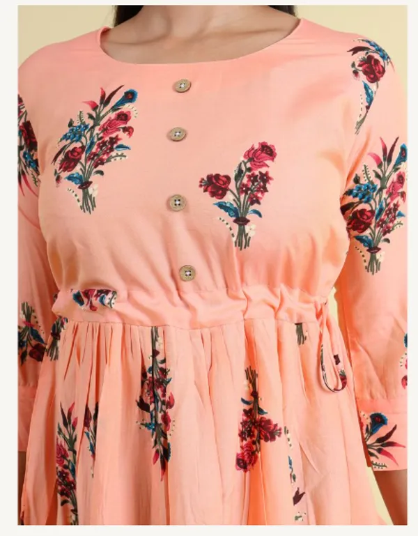 Pink_Silk_Blend_Premium_Lichi_Dress_For_Women