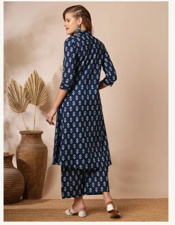 Indigo_Cotton_Blend_Premium_Glam_Kurti_Set_For_Women