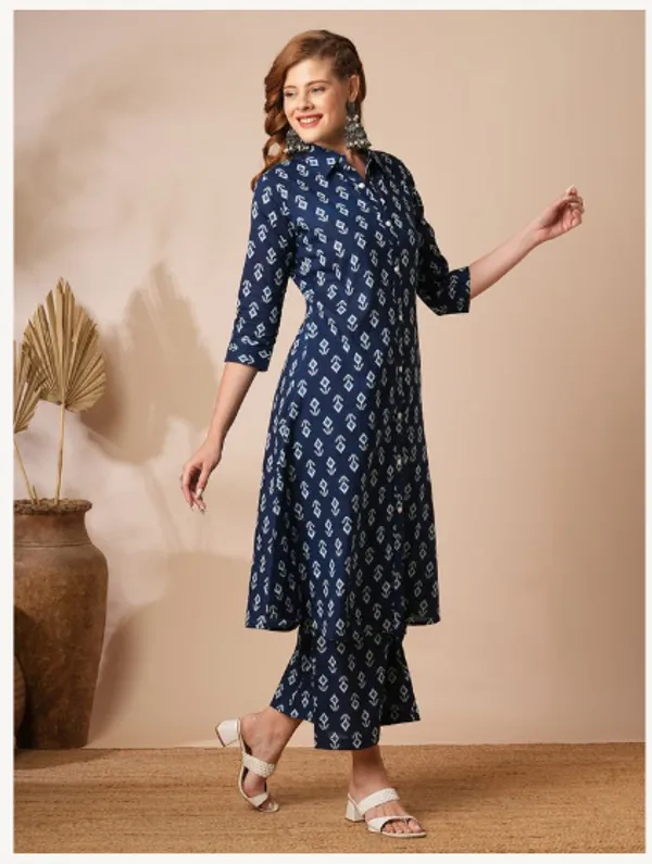 Indigo_Cotton_Blend_Premium_Glam_Kurti_Set_For_Women