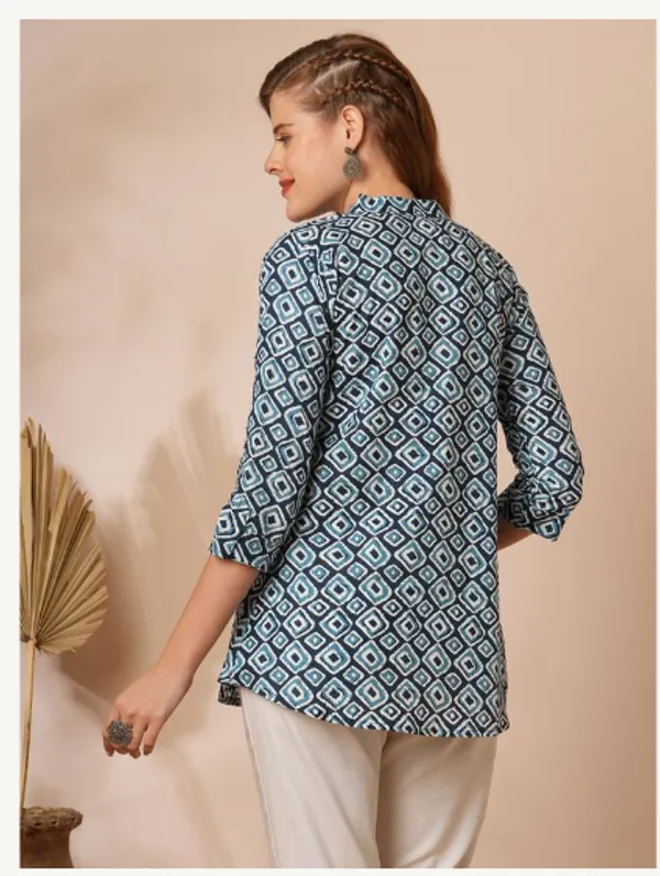 Blue_Cotton_Blend_Premium_Divya_Top_For_Women