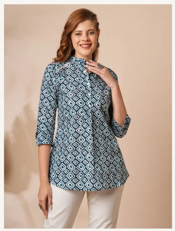 Blue_Cotton_Blend_Premium_Divya_Top_For_Women