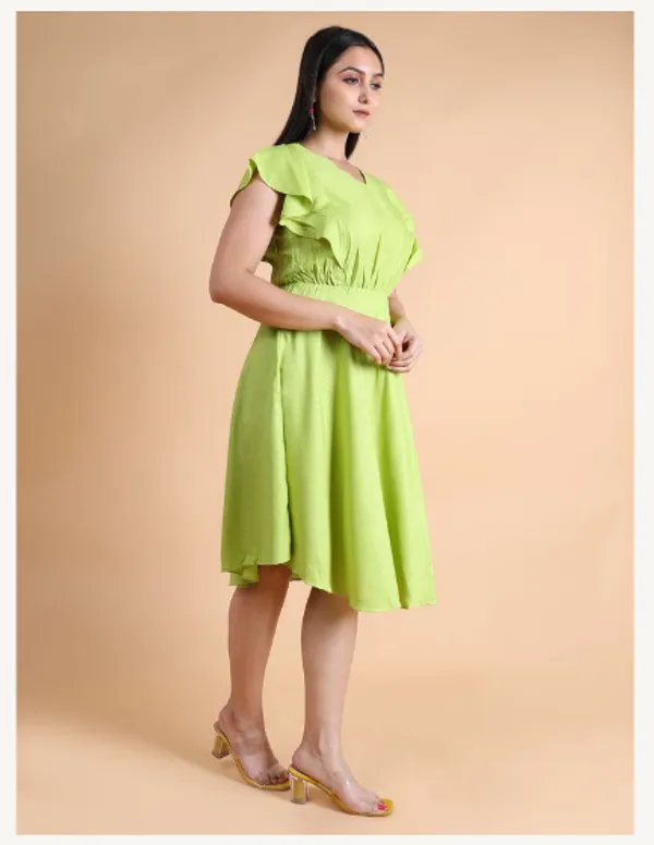 Light_Green_Viscose_Rayon_Premium_Chilli_Dress_For_Women