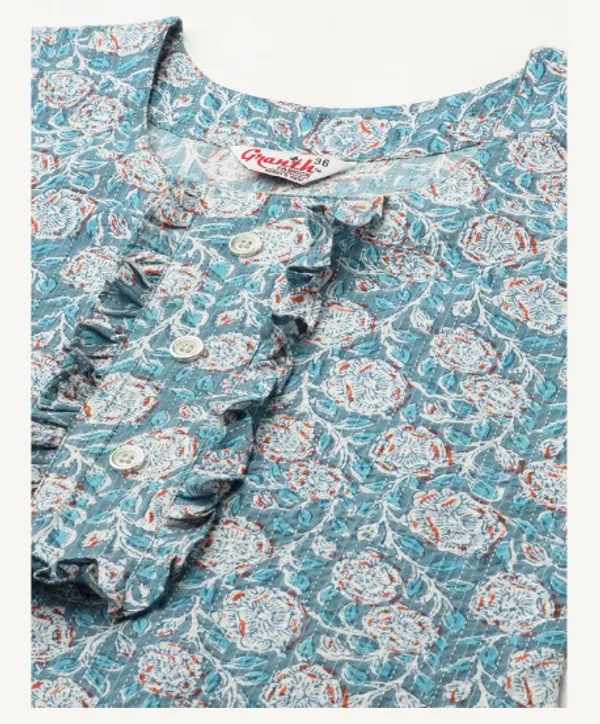 Blue_Cotton_Blend_Premium_Ruby_Kurti_For_Women