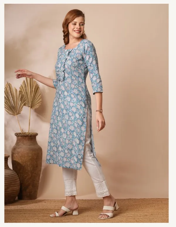 Blue_Cotton_Blend_Premium_Ruby_Kurti_For_Women