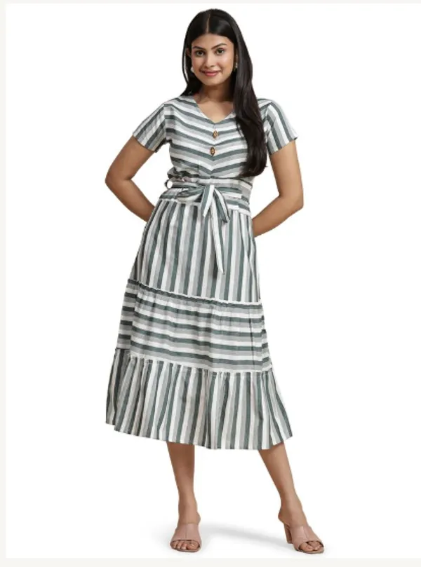 Black_And_White_Cotton_Blend_Premium_Tina_Dress_For_Women