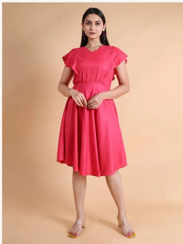 Red_Viscose_Rayon_Premium_Chilli_Dress_For_Women