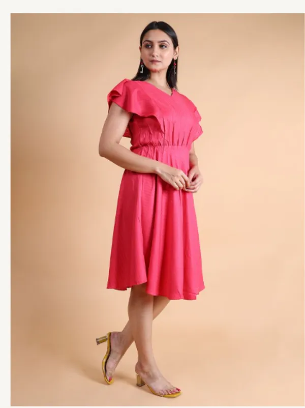 Red_Viscose_Rayon_Premium_Chilli_Dress_For_Women