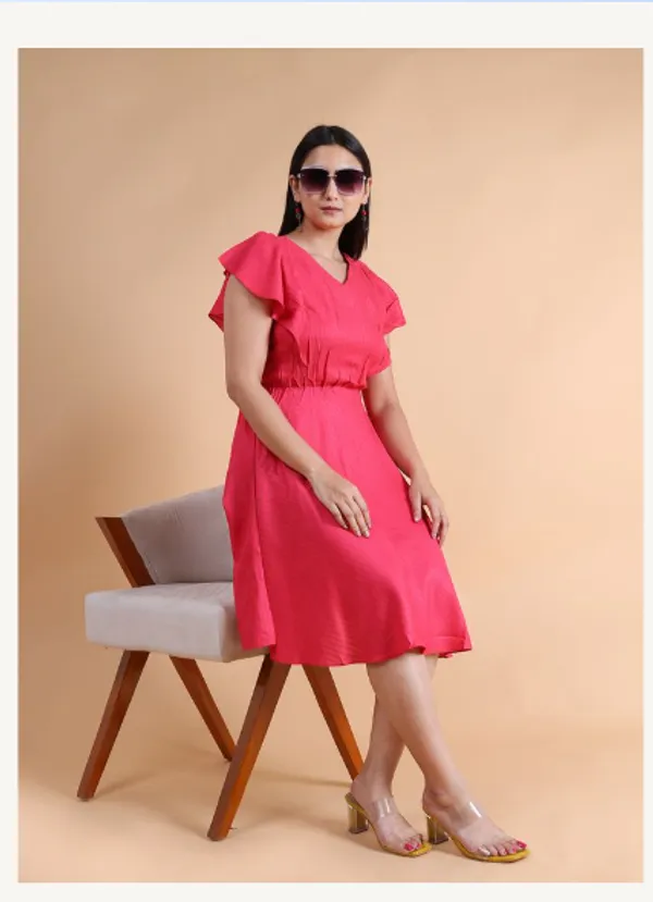 Red_Viscose_Rayon_Premium_Chilli_Dress_For_Women