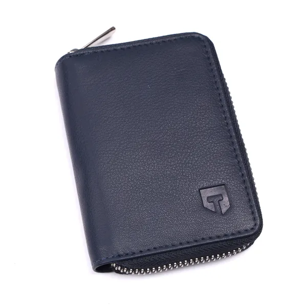 Blue_Premium_Genuine_Leather_Card_Holder_Zipper_For_Men