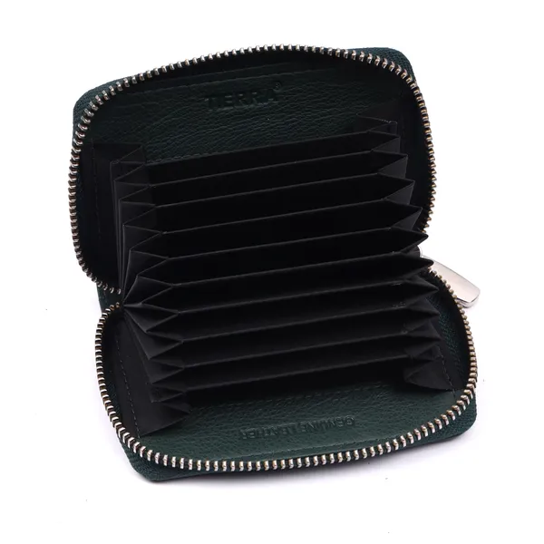 Green_Premium_Genuine_Leather_Card_Holder_Zipper_For_Men