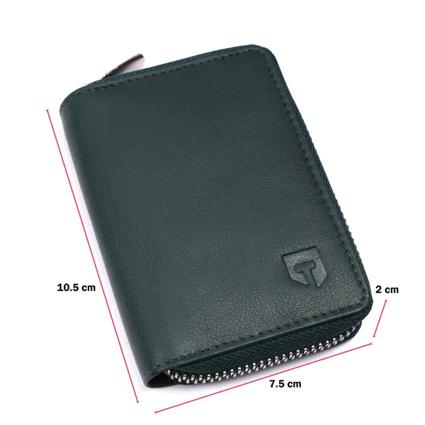 Green_Premium_Genuine_Leather_Card_Holder_Zipper_For_Men