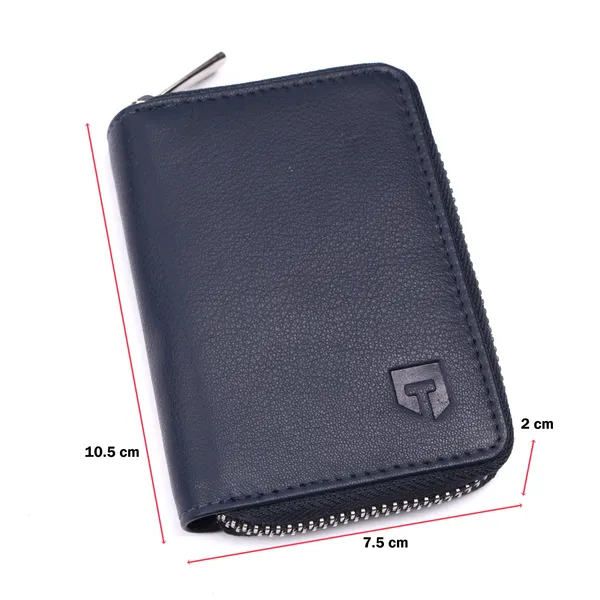 Blue_Premium_Genuine_Leather_Card_Holder_Zipper_For_Men