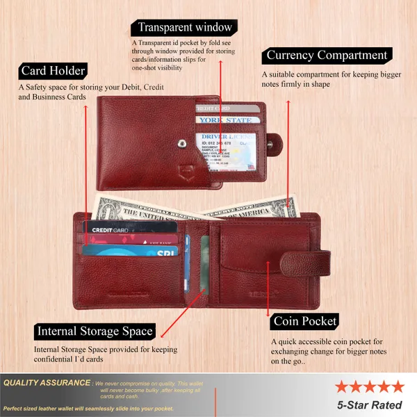 Red_Premium_Genuine_Leather_Wallet_With_Card_Holder_And_Money_Clip_For_Men