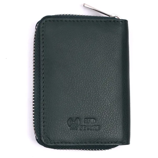 Green_Premium_Genuine_Leather_Card_Holder_Zipper_For_Men