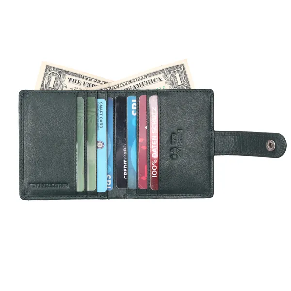 Green_Premium_Genuine_Leather_Card_Holder_Zipper_For_Men