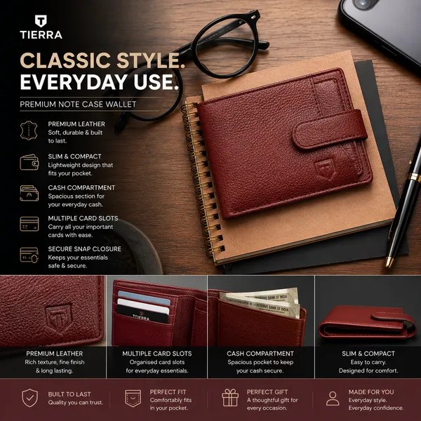 Red_Premium_Genuine_Leather_Wallet_With_Card_Holder_And_Money_Clip_For_Men