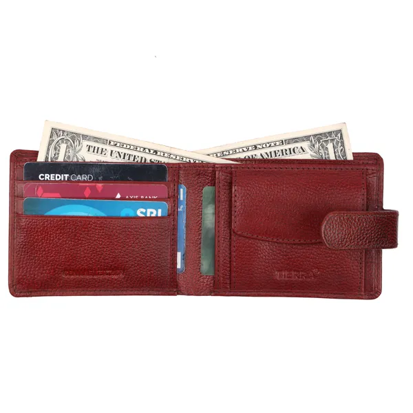 Red_Premium_Genuine_Leather_Wallet_With_Card_Holder_And_Money_Clip_For_Men
