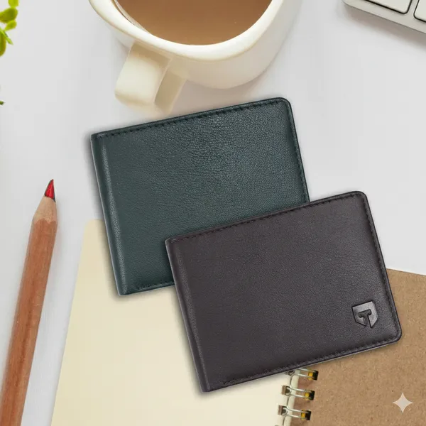 Brown_And_Green_Leather_Bifold_Wallet_And_Genuine_Leather_Bi_Fold_Wallet_For_Men_Pack_Of_2
