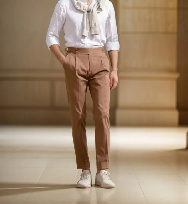 Camel_Signature_Buttoned_Gurkha_Pants