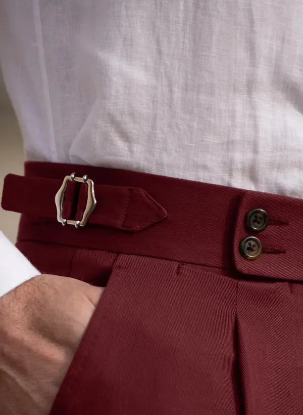 Wine_Signature_Buttoned_Gurkha_Pants