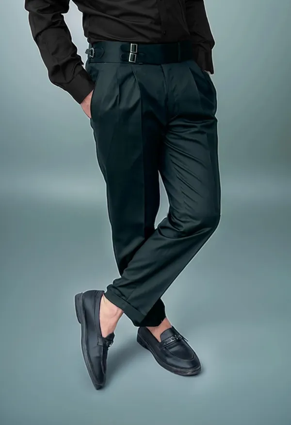 Bottle_Green_Double_Pleated_Buckle_Gurkha_Pants