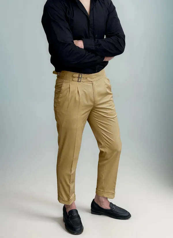Camel_Double_Pleated_Buckle_Gurkha_Pants