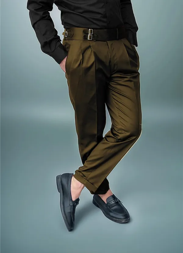 Brown_Double_Pleated_Buckle_Gurkha_Pants