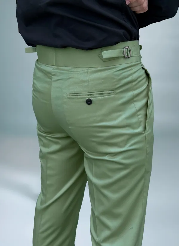 Pista_Green_Double_Pleated_Buckle_Gurkha_Pants