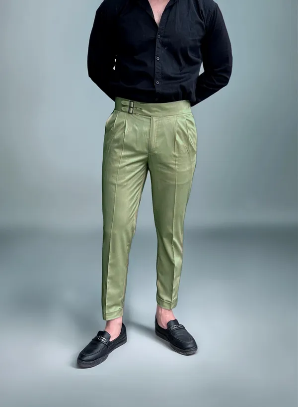 Pista_Green_Double_Pleated_Buckle_Gurkha_Pants