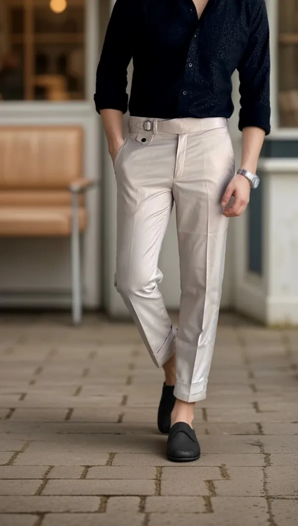 Beige_Single_Pleated_Buckle_Gurkha_Pants