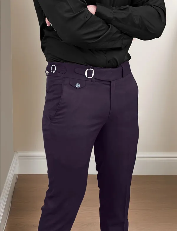Violet_Single_Pleated_Buckle_Gurkha_Pants