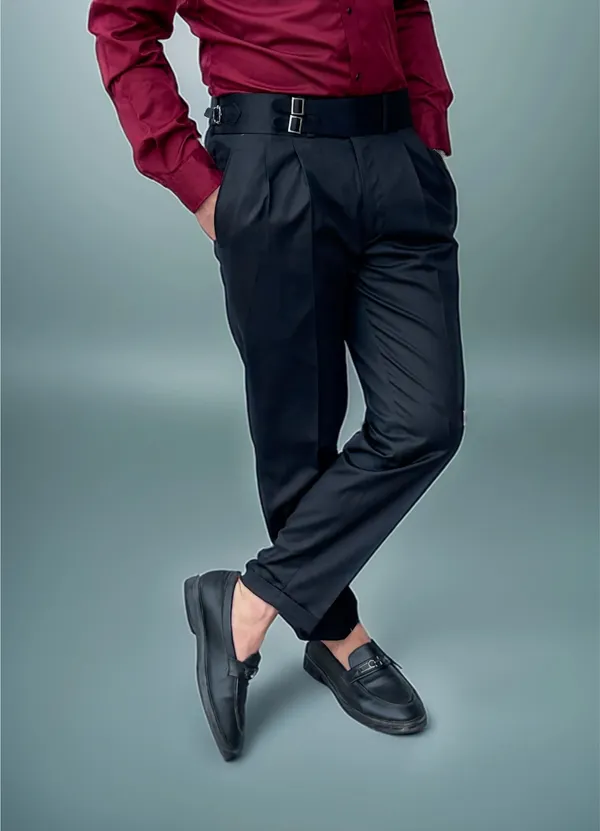 Black_Double_Pleated_Buckle_Gurkha_Pants