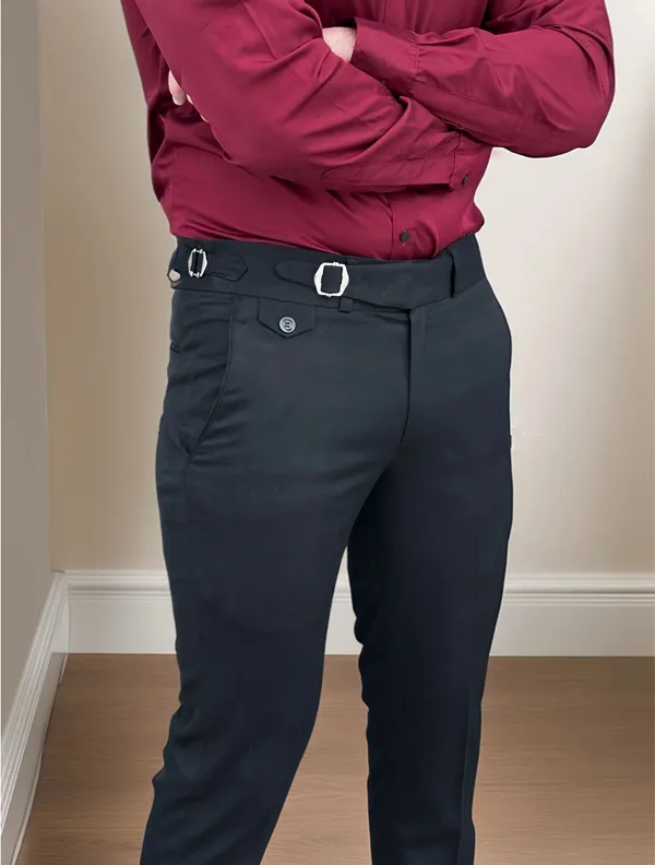 Black_Single_Pleated_Buckle_Gurkha_Pants