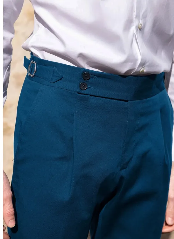 Teal_Blue_Signature_Buttoned_Gurkha_Pants