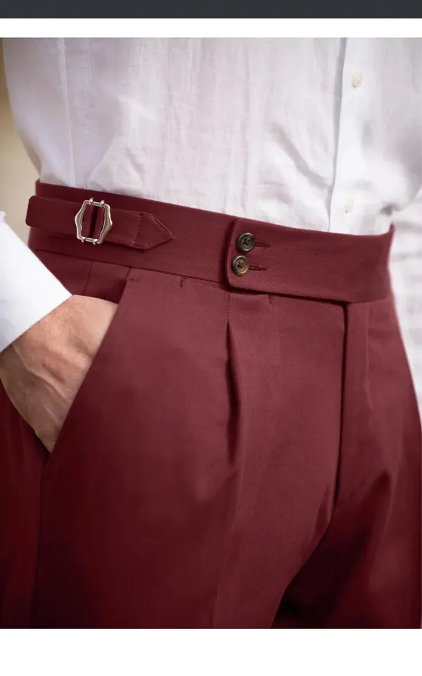 Wine_Signature_Buttoned_Gurkha_Pants