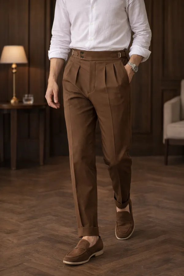 Wood_Brown_Signature_Buttoned_Gurkha_Pants