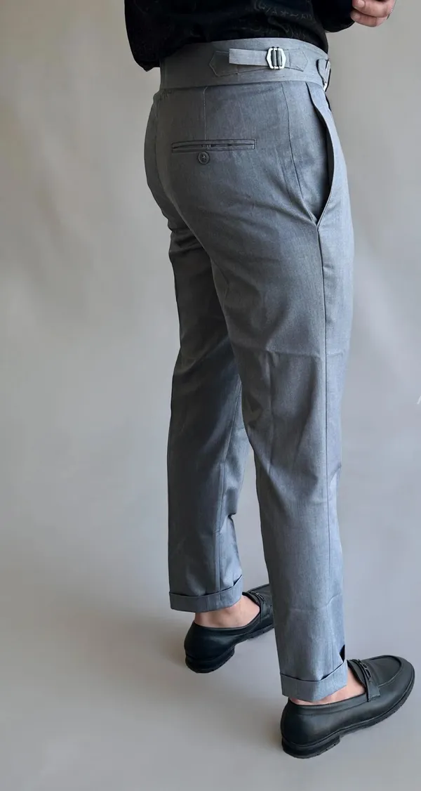 Stone_Grey_Single_Pleated_Buckle_Gurkha_Pants