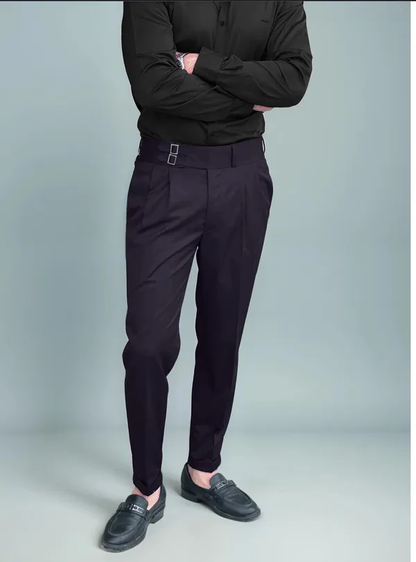 Violet_Double_Pleated_Buckle_Gurkha_Pants