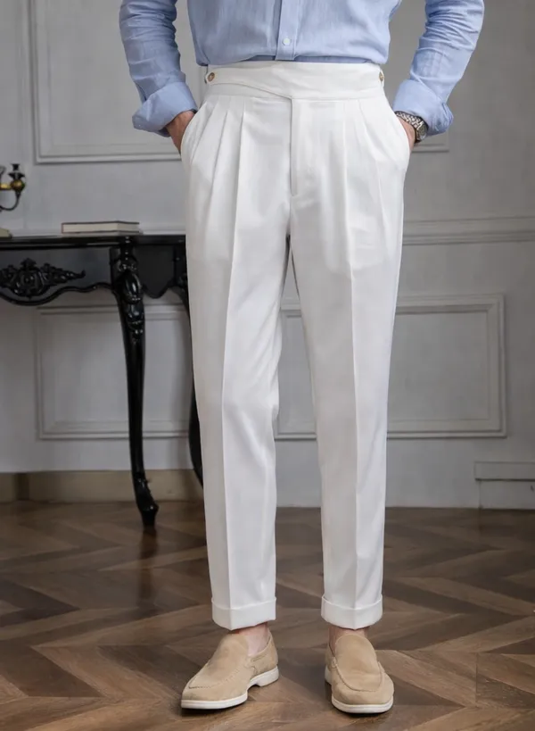 White_Classic_Buttoned_Gurkha_Pants