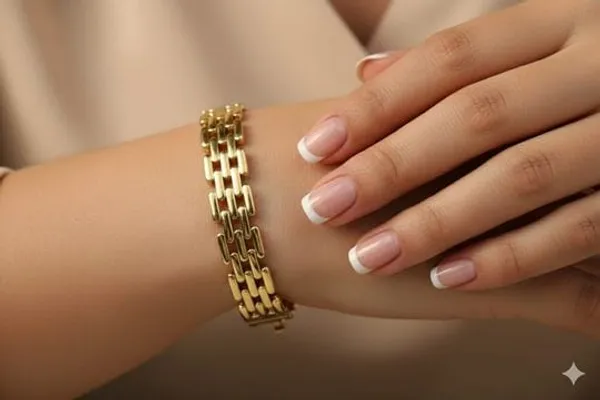 Gold_Toned_Geometric_Link_Bracelet_For_Women