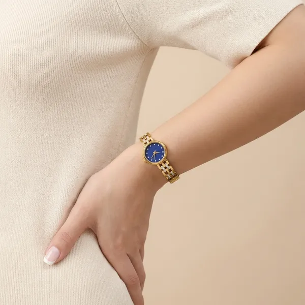 Elegant_Gold_Tone_Watch_With_Navy_Blue_Dial_For_Women