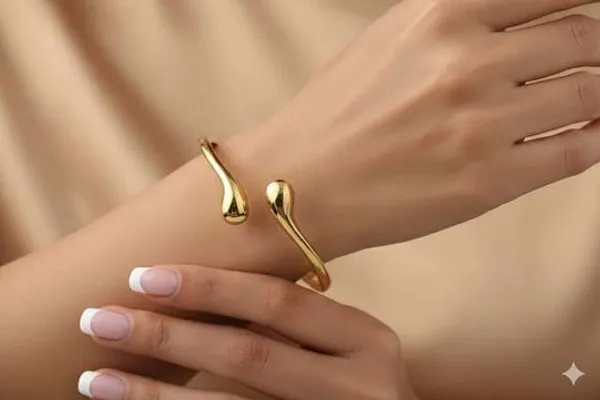 Gold_Toned_Open_Cuff_Bracelet_With_Teardrop_Ends_For_Women
