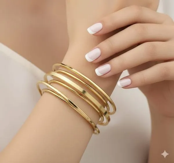 Gold_Toned_Multi_Band_Cuff_Bracelet_For_Women