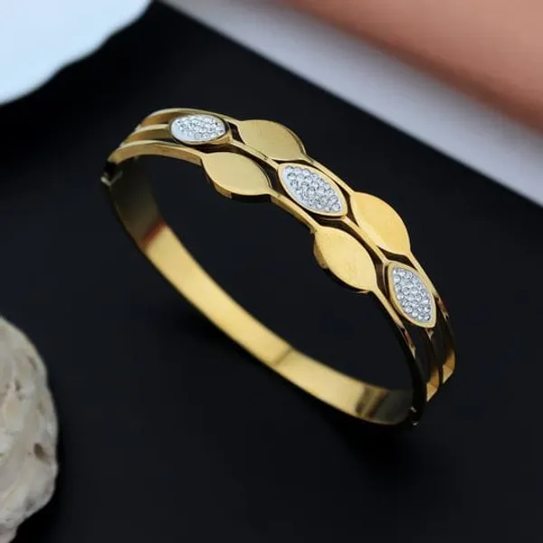 Gold_Plated_Braided_Bangle_With_Diamond_Accents_For_Women