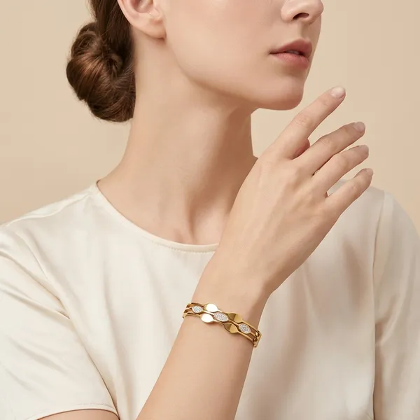 Gold_Plated_Braided_Bangle_With_Diamond_Accents_For_Women