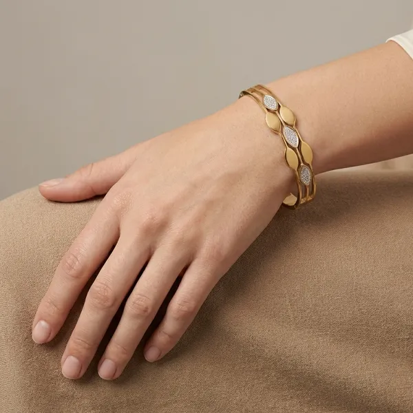 Gold_Plated_Braided_Bangle_With_Diamond_Accents_For_Women